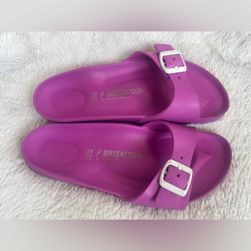 Birkenstock Purple Rubber Madrid Slip On Sandals